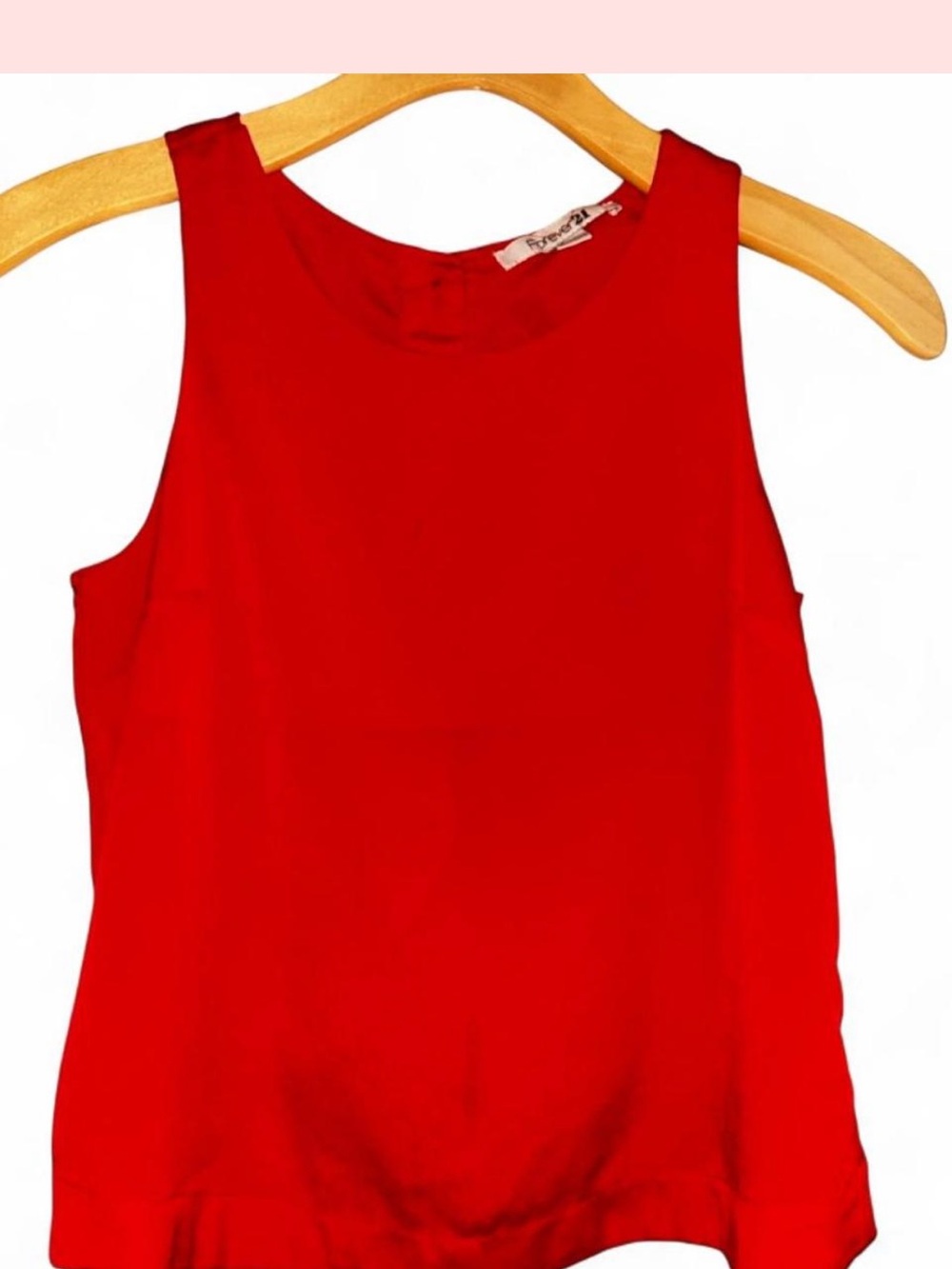 Bright Red Sleeveless Back Button Detailed Women's Tank Top